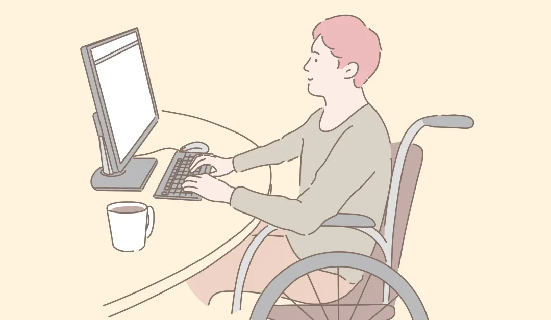 man working on wheelchair illustration
