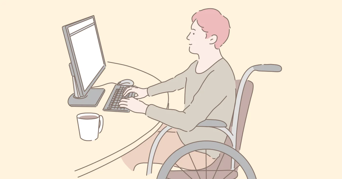man working on wheelchair illustration