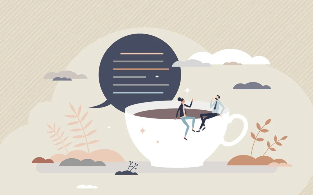 Cup of Coffee and Conversation Illustration