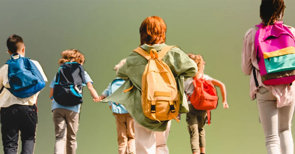 Childs Running With Backpack