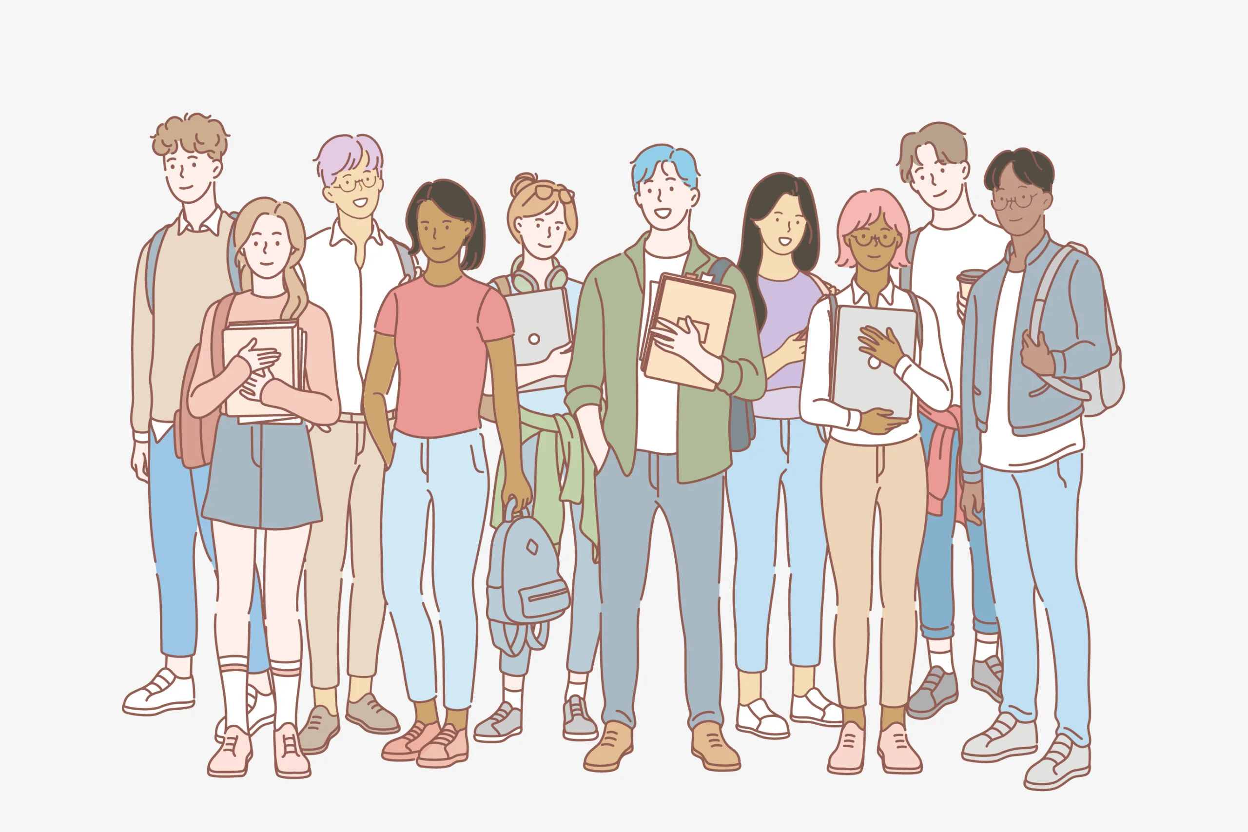 College Students Illustration