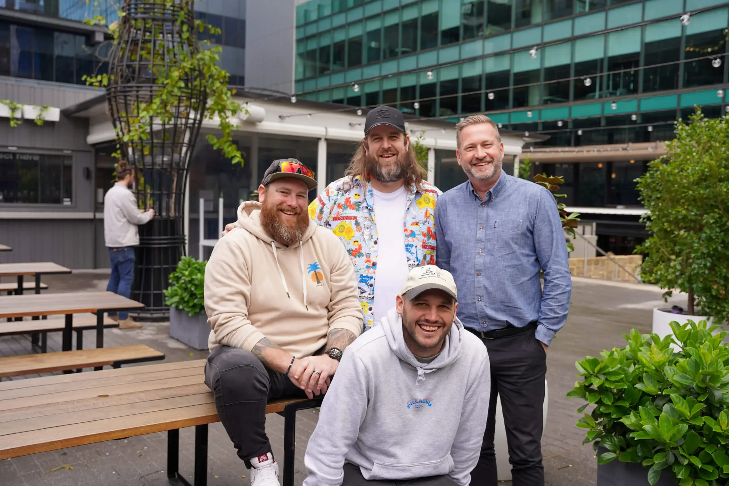 John Mannion, Zane Kirkwood, Jeremy Edwards and Marc Ryan sharing Men's Mental Health sessions