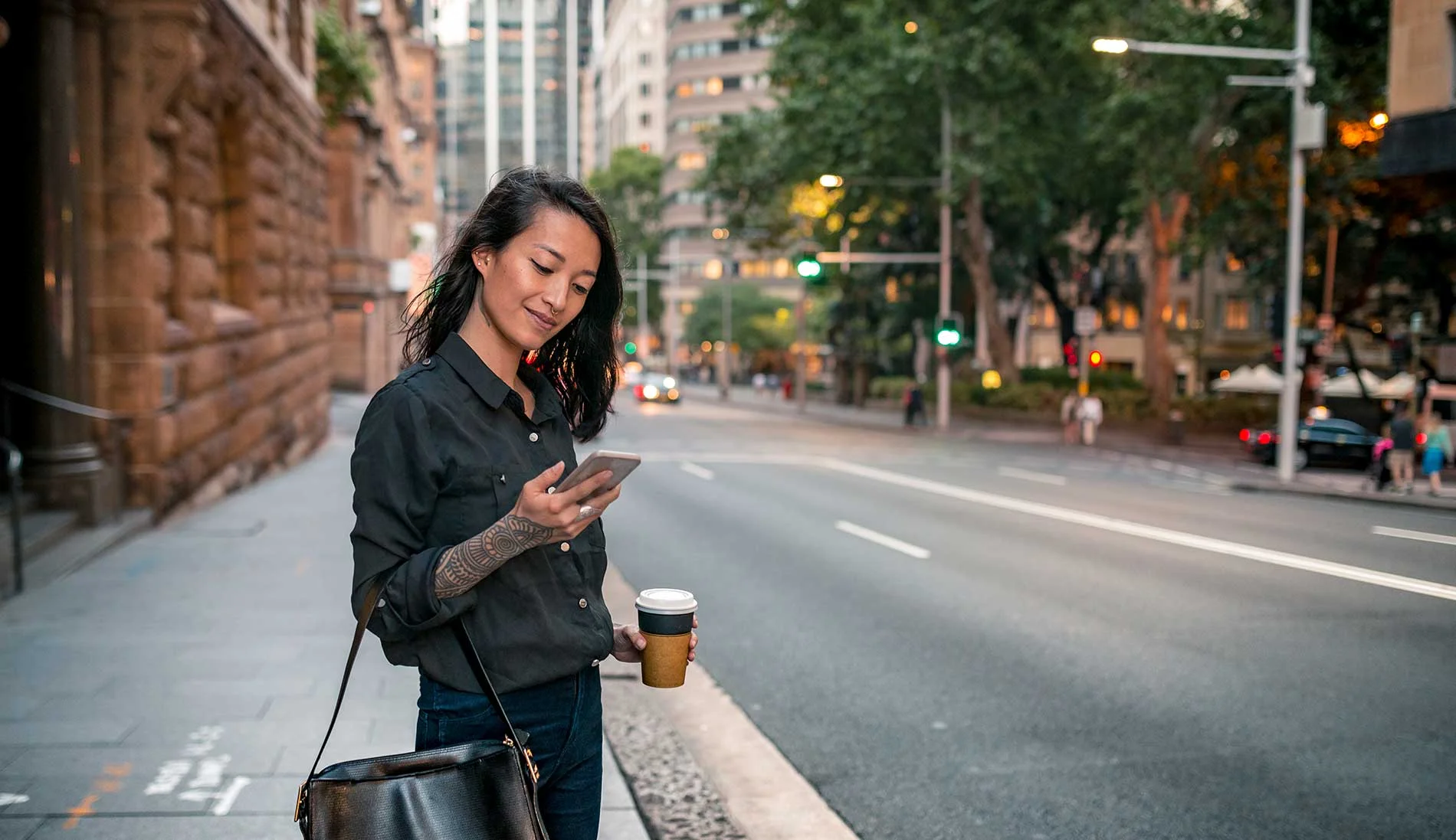 Lady Reading News on Phone